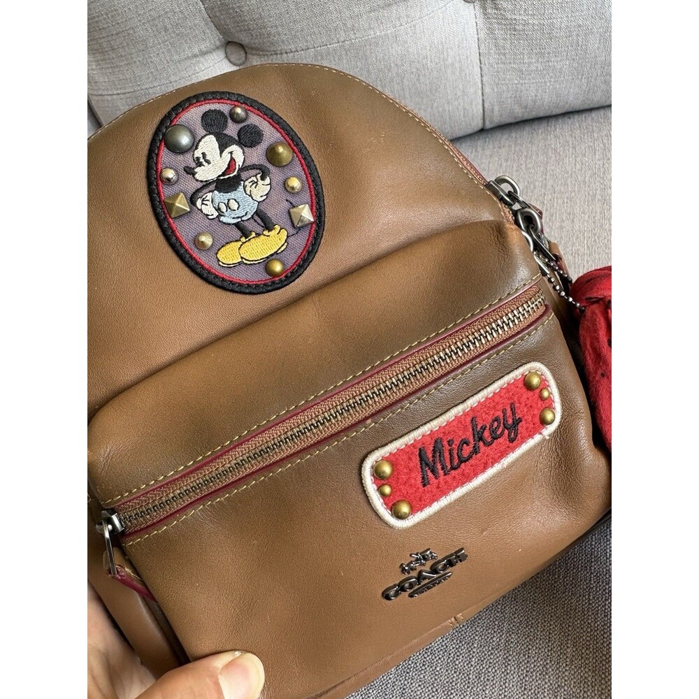 COACH X DISNEY F59356 MICKEY MOUSE SMALL Leather BACKPACK Patched LIMITED EDIT - Picture 4 of 8